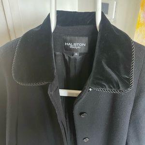 Women Black Wool HalstonTrench Coat